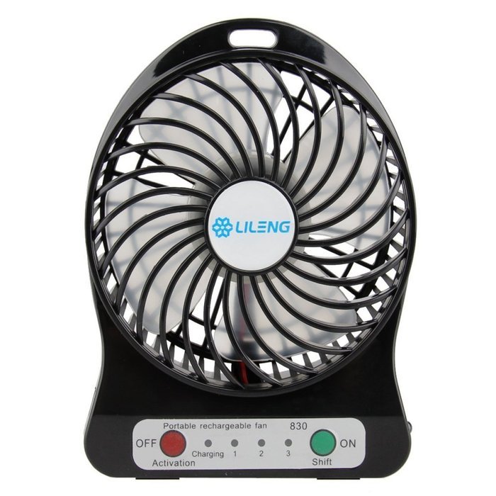 YKL World Mini Portable Fan 4-inch Vanes 3 Speeds Protable USB Rechargeable Mini Fan, Battery or Electric-Powered... N3