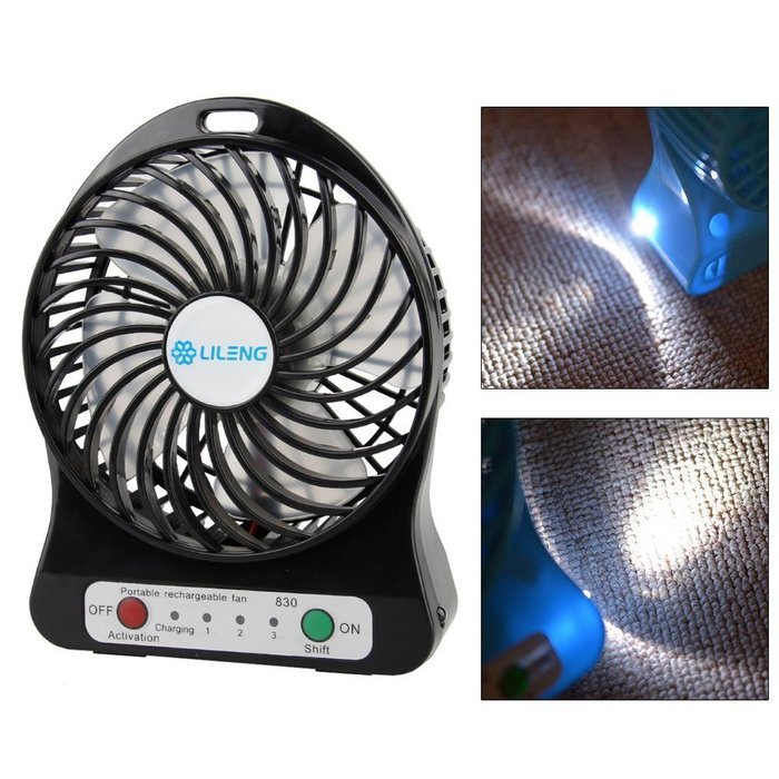 YKL World Mini Portable Fan 4-inch Vanes 3 Speeds Protable USB Rechargeable Mini Fan, Battery or Electric-Powered... N4