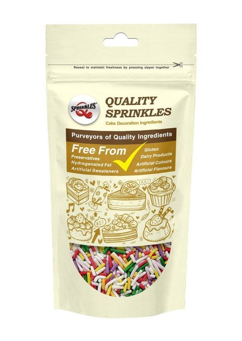 Natural Color Rainbow Sprinkles / Sugar Strands / Jimmies/ Vermicelli cake cupcake decorations