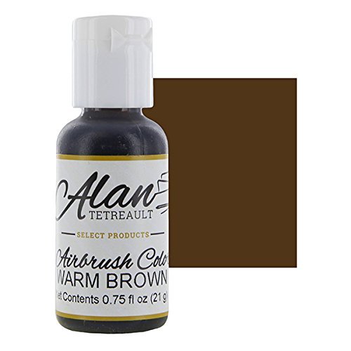 Warm Brown Premium Airbrush Food Color, 3/4 Ounce by Chef Alan Tetreault