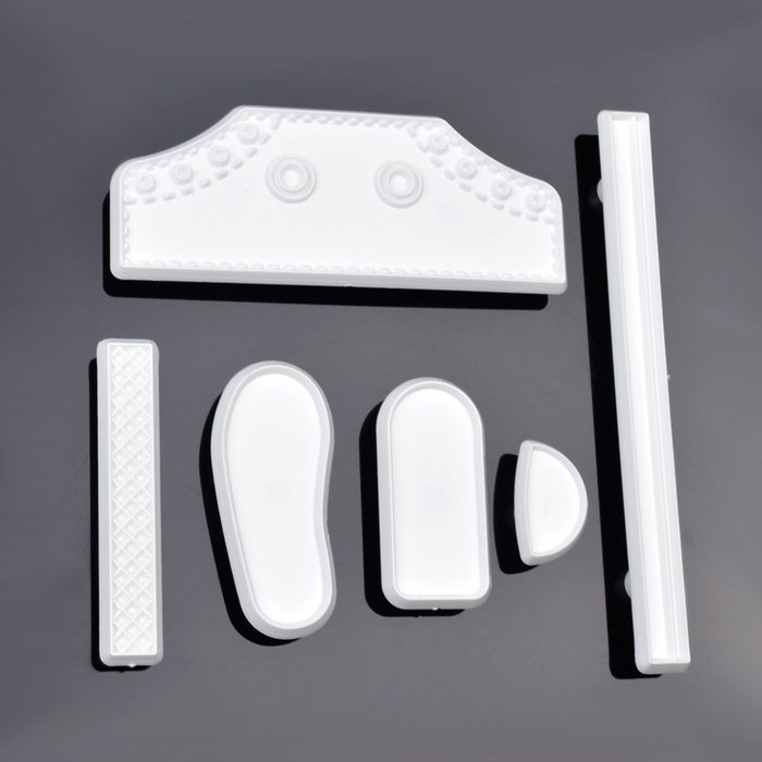 Ckeyin &reg; 6pcs Plastic Baby High Cut Sneaker Shoe Fondant Cake Mold Tools for DIY Birthday Cake Sugar Craft Decorating