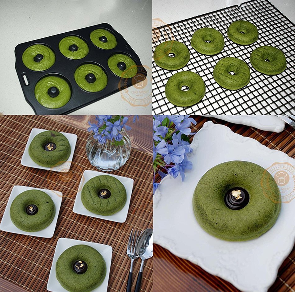 Large Donut Pan Nonstick 6-Cavity Easy to Clear 12.5" 8.5" Size,perfect gift - DarNio Chefmade