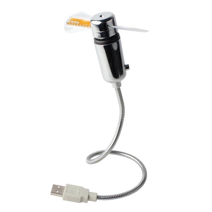 Vitoki Mini Flexible Gooseneck LED Clock USB Fan For PC Notebook Real Time Display Function N7