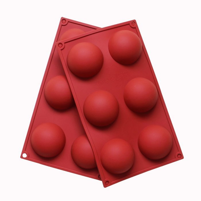 6 Holes Silicone Mold For Chocolate, Cake, Jelly, Pudding, Handmade Soap, Round Shape, Dia: 2 1/2 inches, Set... N2