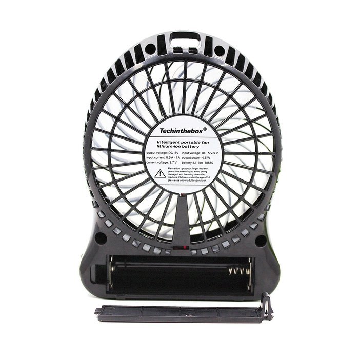 TechIntheBox LED display Portable Fan 4-inch 3 Speeds Mini USB Rechargeable Fan with LED Light Powered By Electric-powered... N10