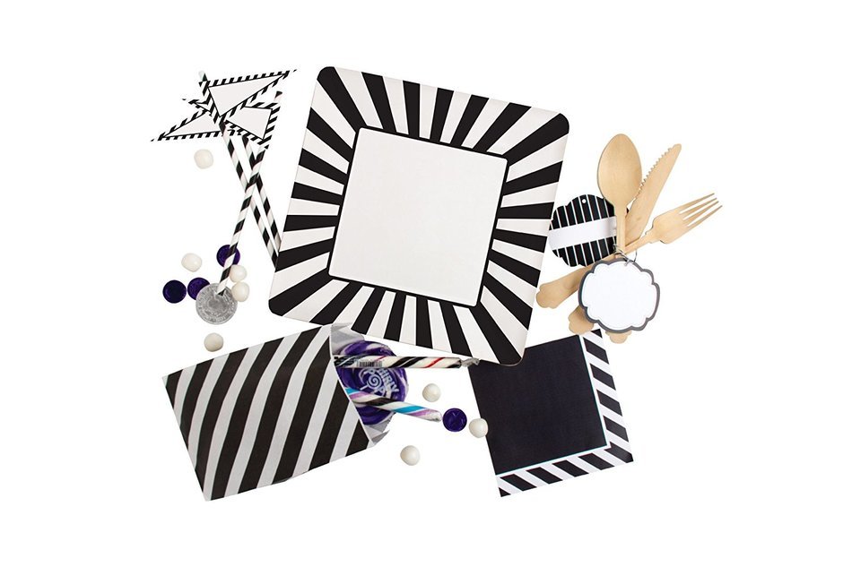 Party Partners Design 12 Count Customizable Tag Set, Black N2