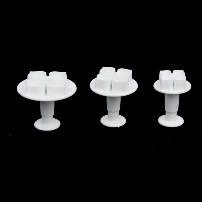 WHATWEARS 3x Hydrangea Fondant Cake Biscuit Sugarcraft Plunger Cutter Craft Mold Tool N2
