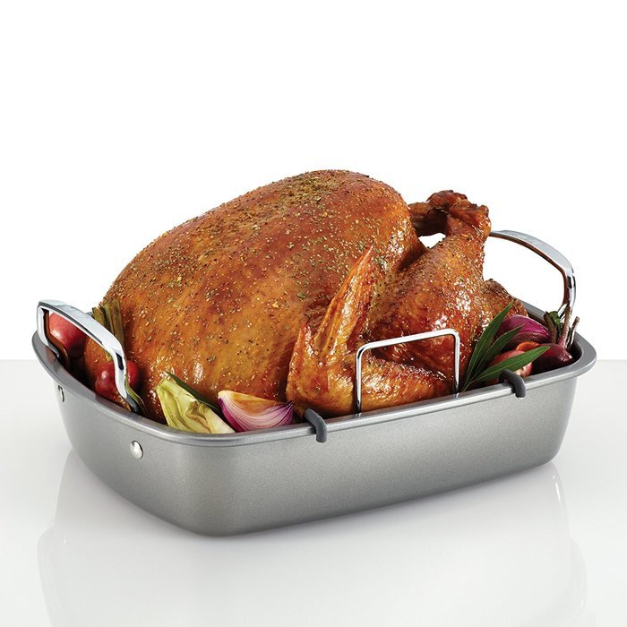 Circulon Nonstick Bakeware 17-Inch by 13-Inch Roaster with U-Rack