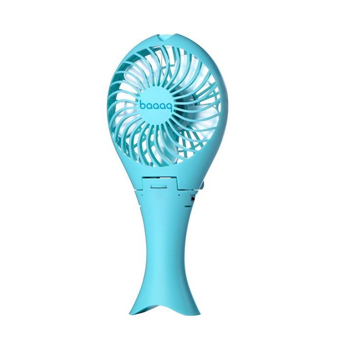 Baaaq Mermaid Portable Battery Fan USB Mini Foldable Personal Cooling Fans for Home and Travel (Blue) N7