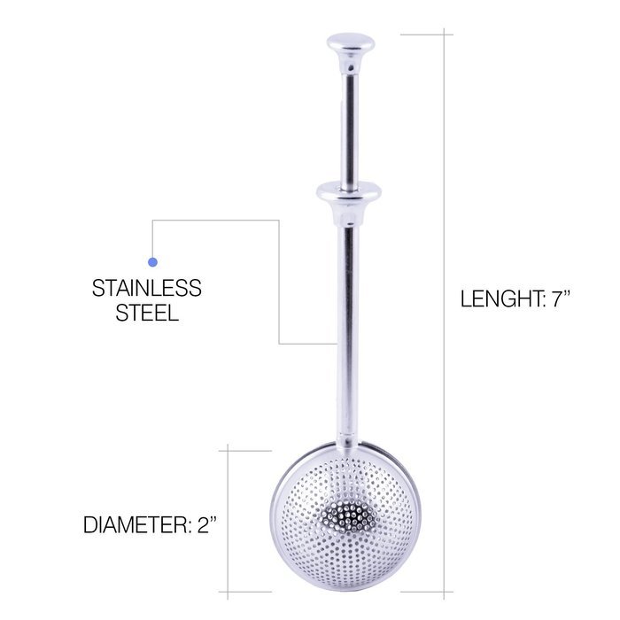 The Friendly Swede Stainless Steel Long Push-Open Handle Tea Infuser, Set of 4