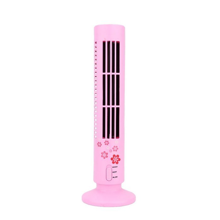USB Mini Cooling Fan, Portable Tower Fan No Leaf Bladeless Cool Cooling Desk Air Conditioner,Black N25