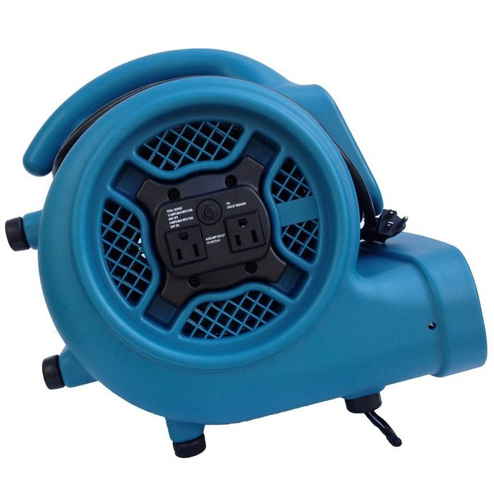 XPOWER X-400A 1/4 HP 1600 CFM 3 Speed Air Mover with Dual Outlets for Daisy Chain, 3.0-Amp N5