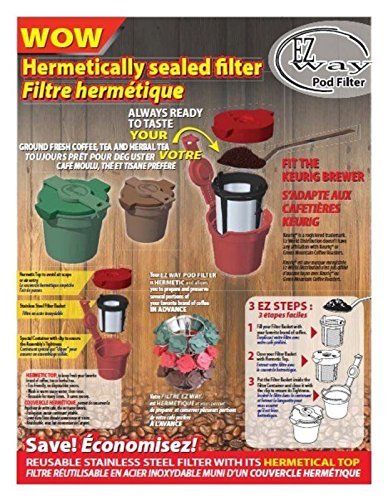 EZ-Way, K-cup Alternative Reusable/Refillable K-cups - 107A, Red