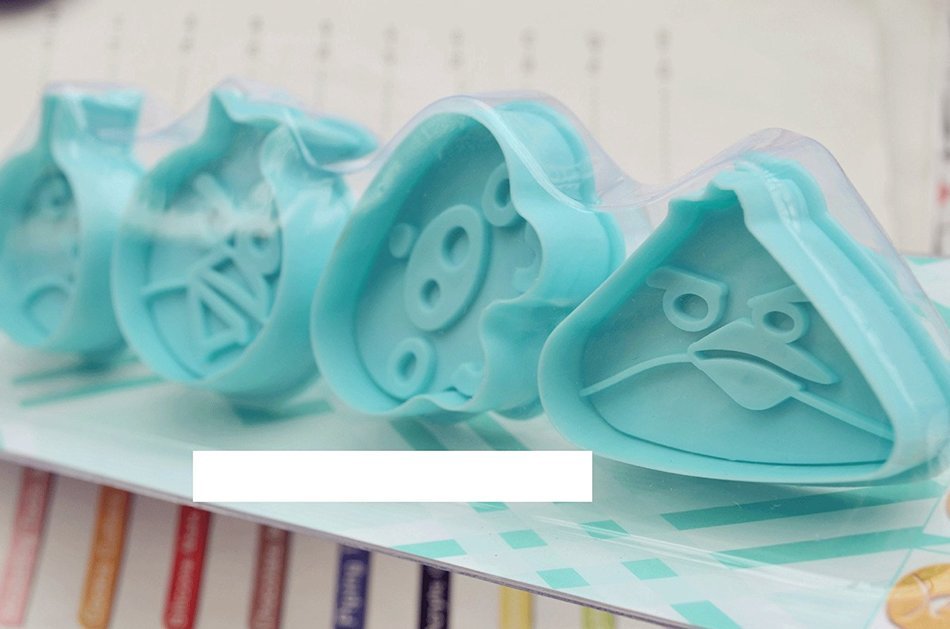 Anyana 4pcs set Angry Birds Plastic Plunger And Cookie Cutter Cake Mould Tool Kitchen Tool Sugar Paste Baking...