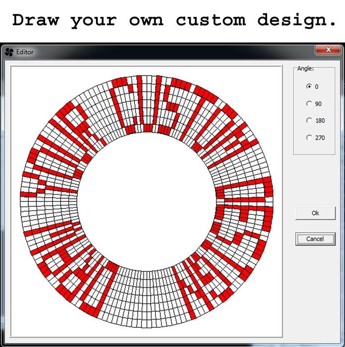 LED Programmable Message Fan W/custom Drawing - USB Powered (Red Led) N2