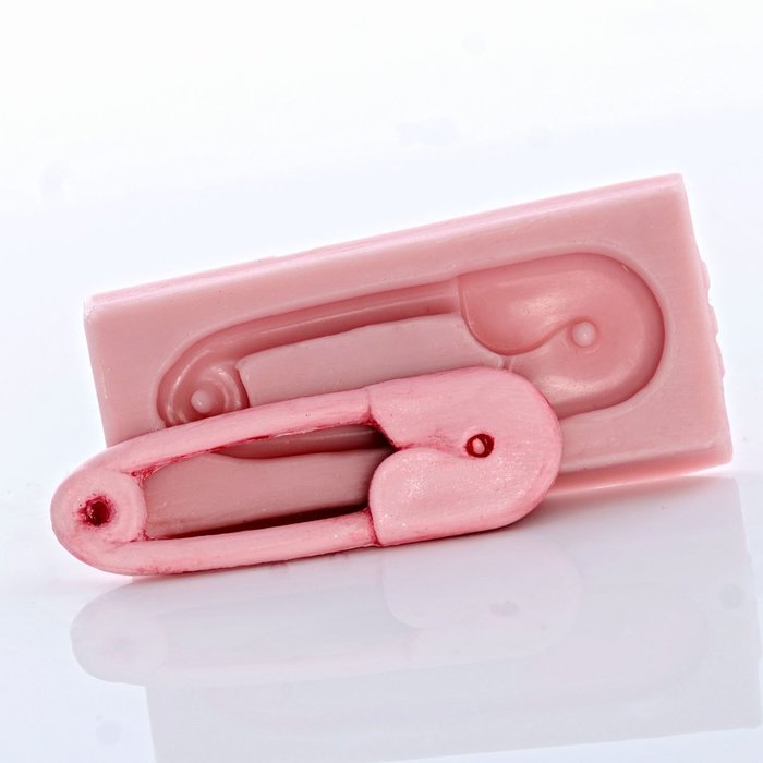 Baby Diaper Pin Silicone Mold use with Fondant, Candy, Food Safe, Polymer Clay, Resin Mold and Epoxy. Perfect...