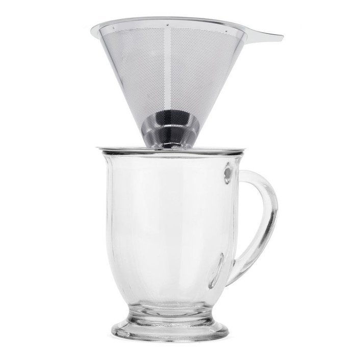 Nuk3y&reg; PREMIUM Stainless Steel Coffee Dripper | Reuseable Coffee Filter with Cup Stand - 2 Cup