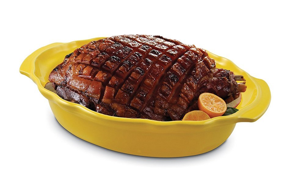 Swissmar Le Cordon Bleu Charmant Large Oval Roasting Dish, 4.2 Quart, Cordon Bleu N3