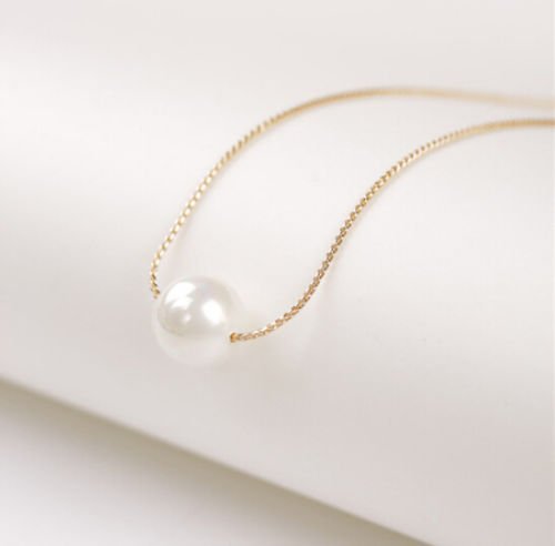 Fashion Womens Singel Pearl Pendant Bib Choker Statement Collar Necklace Gift N3