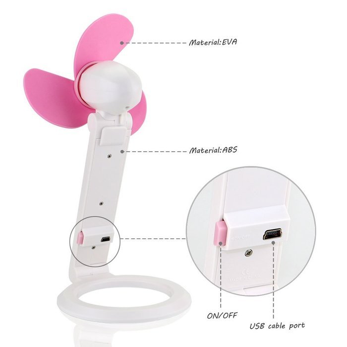 iEGrow USB Mini Personal Fan, Desk Fan, Home Kitchen Fan, Office Fan, Travel Fan with Hand-held Flexible Folding... N14