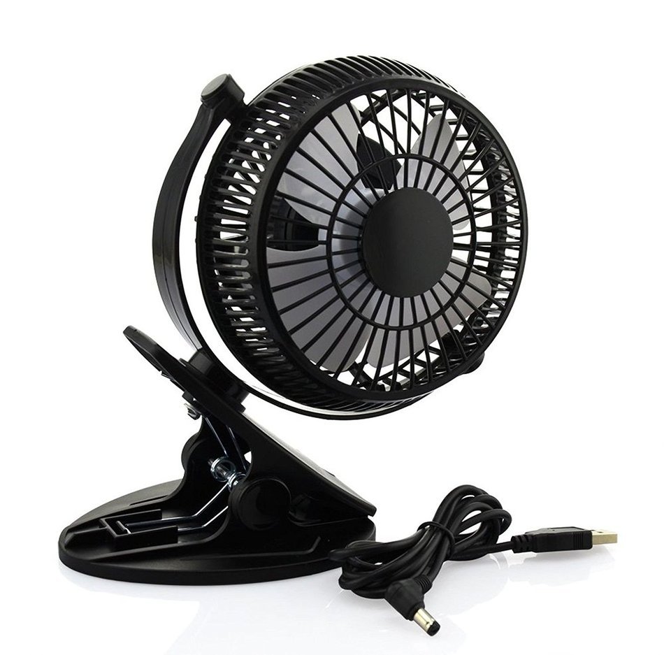 Luxon Mini USB Clip Desk Personal Fan, table fans, 5 Inch 2 Speed Portable Cooling Fan USB Powered by NetBook,... N3