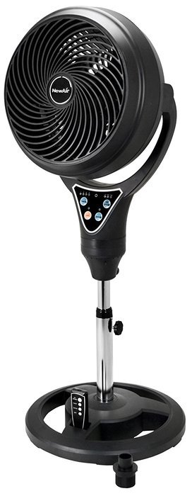 NewAir AF-410BK 12" 2-in-1 Tabletop and Pedestal Vortex Fan N9
