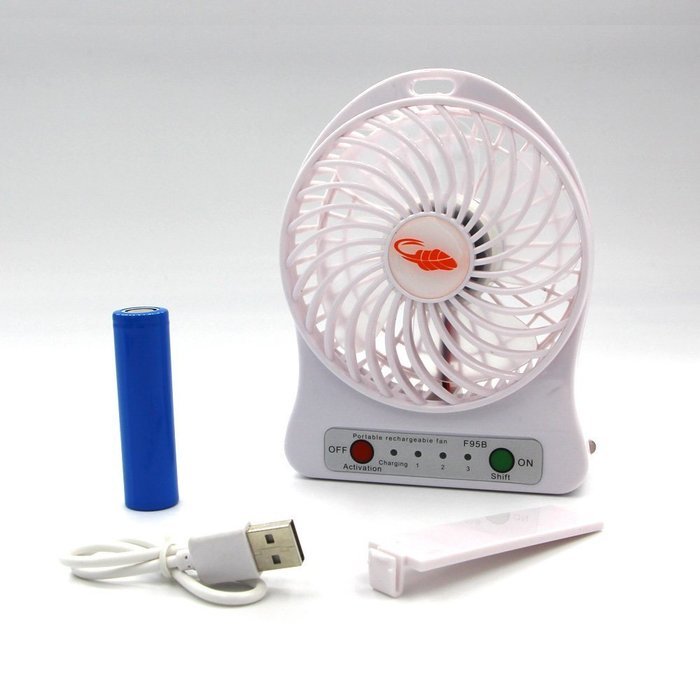 Eurus Home Portable18650 lithium-ion Rechargeable Fan with High Quality Mini USB Fan 4-inch Vanes 3 Speeds With... N25