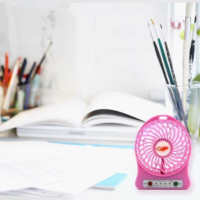 Eurus Home Portable18650 lithium-ion Rechargeable Fan with High Quality Mini USB Fan 4-inch Vanes 3 Speeds With... N27