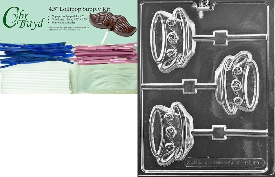 Cybrtrayd D110 Chocolate Candy Mold, Teacup and Saucer Lolly Dads and Moms