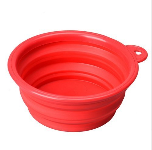 EC Life@ S&S Eco-friendly Dog Cat Pet Collapsible Travel Feeding Foldable Silicone Bowl(small bowl) (pink)