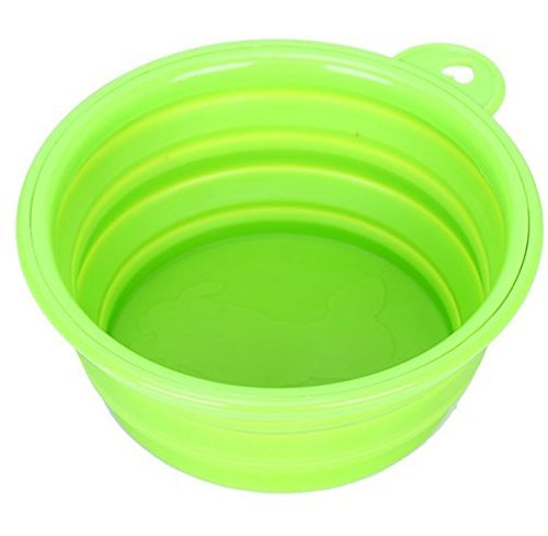 EC Life@ S&S Eco-friendly Dog Cat Pet Collapsible Travel Feeding Foldable Silicone Bowl(small bowl) (pink) N2