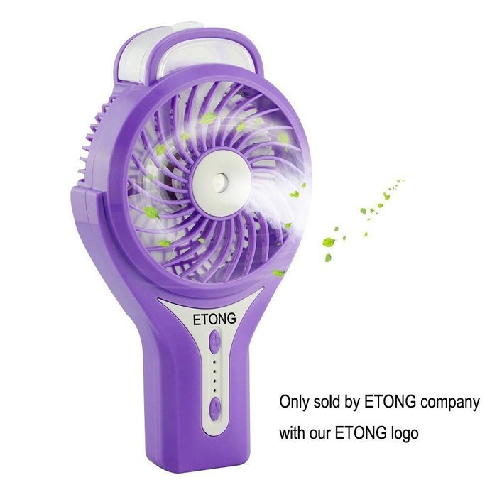 ETONG Portable Handheld USB Misting Fan Personal Cooling Mist Humidifier Rechargeable Mini Water Spray Cooling... N26
