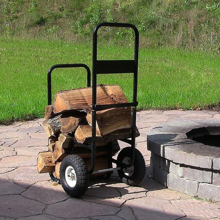 Sunnydaze Firewood Log Cart, Log Cart & Cover COMBO N4