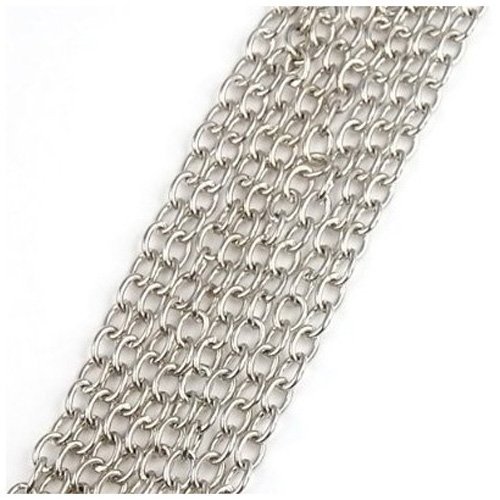 TOOGOO 2 METRES SILVER PLATED CHAIN FINDINGS JEWELRY MAKING N3