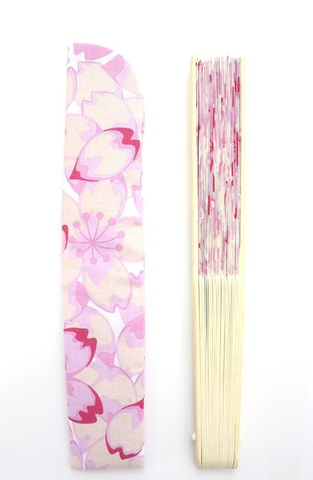 myKimono Traditional Japanese Silk Handheld Folding Fan 021 with carry case N2