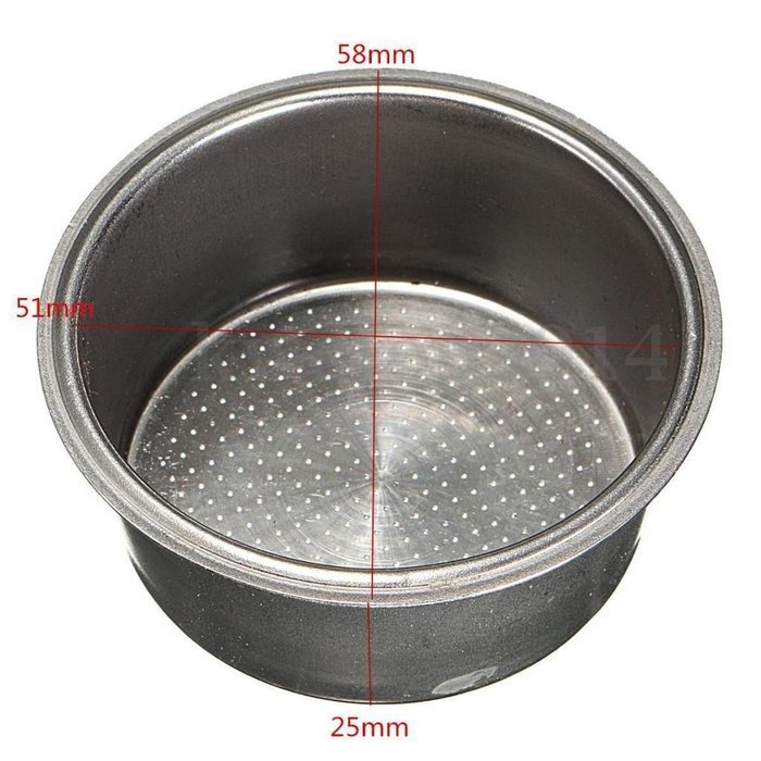 Coffee 2 Cup 51mm Non Pressurized Filter Basket For Breville Delonghi Krups N3