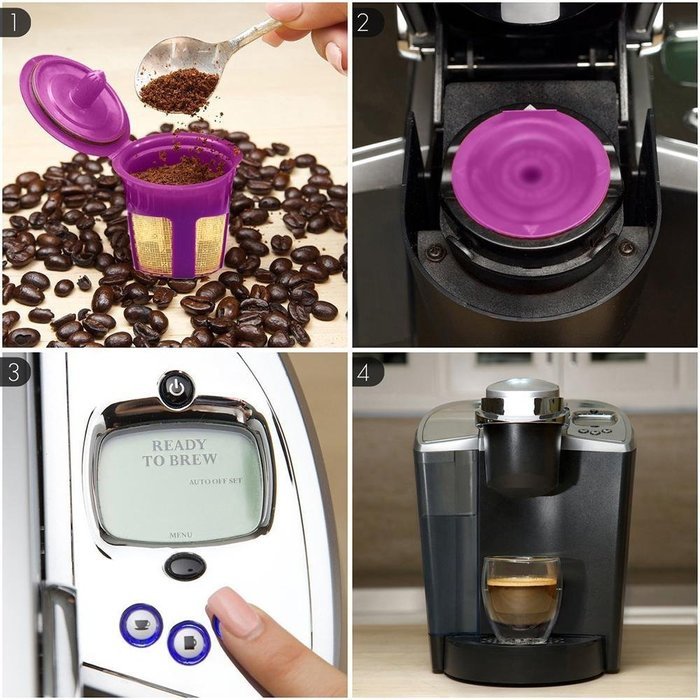 Umiwe Reusable K Cup Coffee Filter for Keurig 2.0 Brewer with Charcoal Water Filters and Coffee Scoop, Set of 9 N3