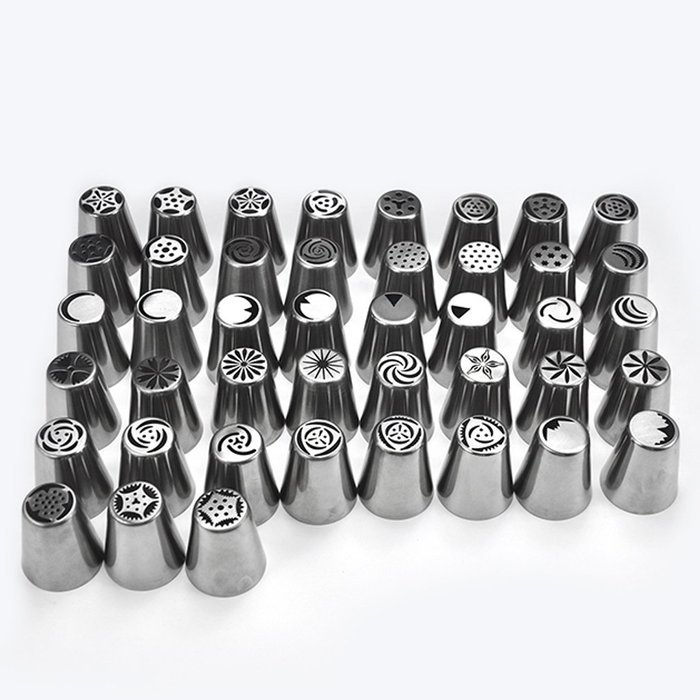 TANGCHU Russian Piping Tips 29PCS/SET Stainless Steel Large Size Icing Syringe Set DIY Coupler Nozzle 5 Pastry... N4