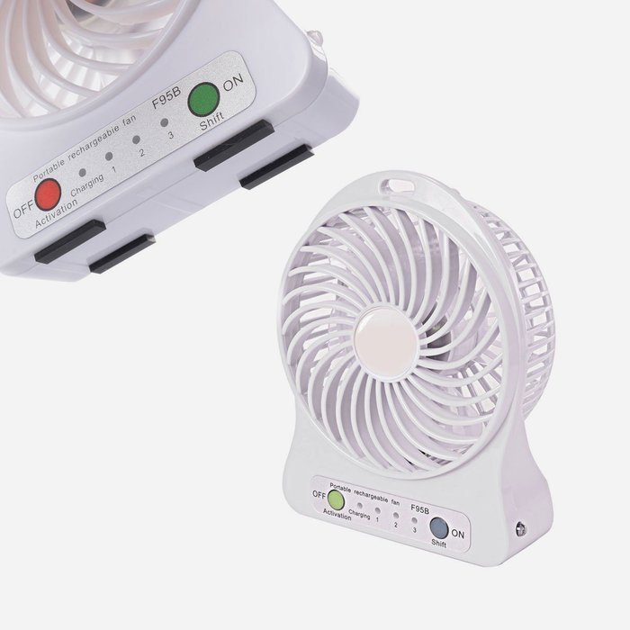 Xcellent Global 4 Inch Vanes Portable Fan USB Handheld Rechargeable Battery Powered Desktop Fan with 3-level Speed... N10