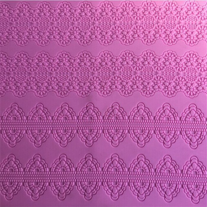 FLY Different Kind Flower Silicone Lace Mold for Wedding Cake Decorating,Pink