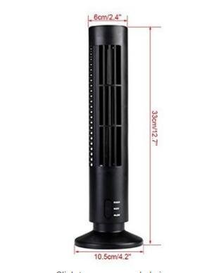 Alytimes Mini USB Tower Fan No Leaf Bladeless Air Conditioner Cool Cooling Home Desk Fan (Black) N5