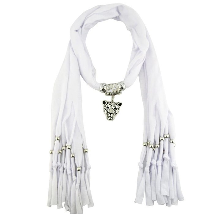 AutumnFall Women Girl Pendant Scarf With Tassel Rhinestone Necklace Scarves (U) N47