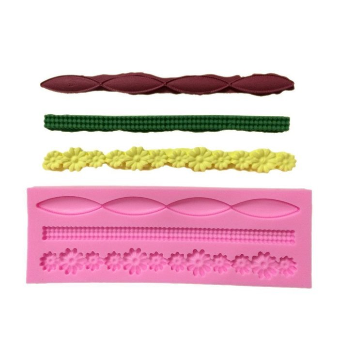 Yunko Long Lace Silicone Chocolate Fondant Candy Mold DIY Cake Decorating