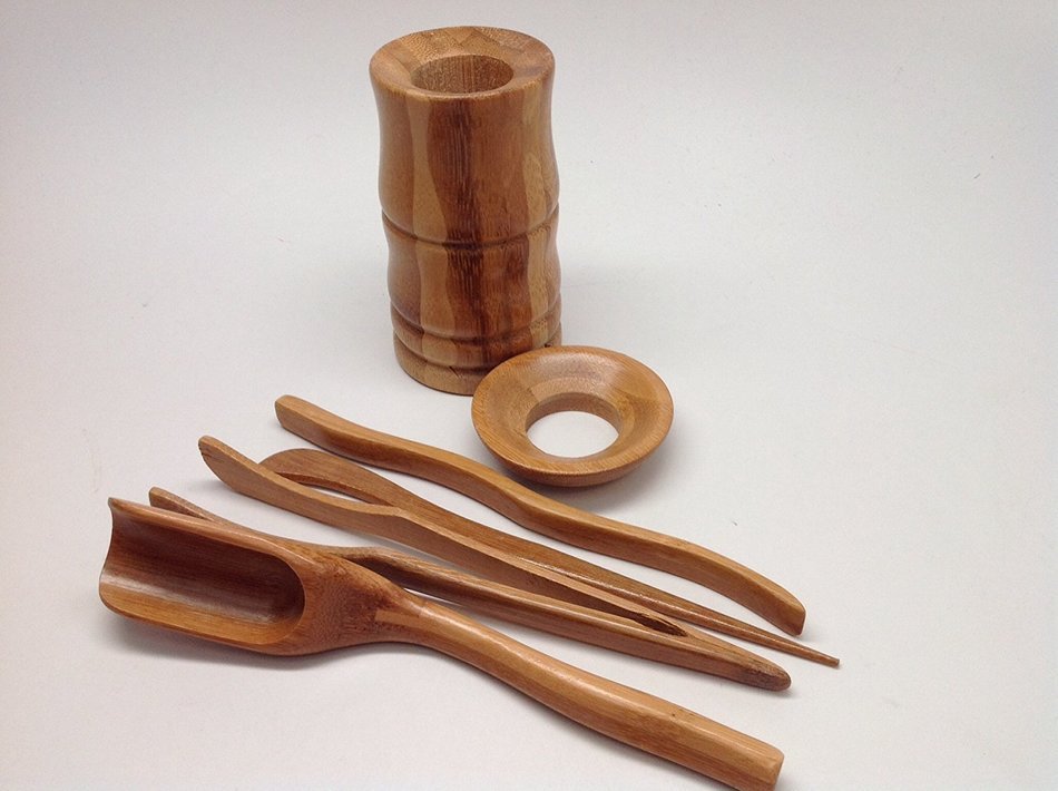 Gong Fu Tea Tools Bamboo Medium Size Tools 6 PCS M001 N3