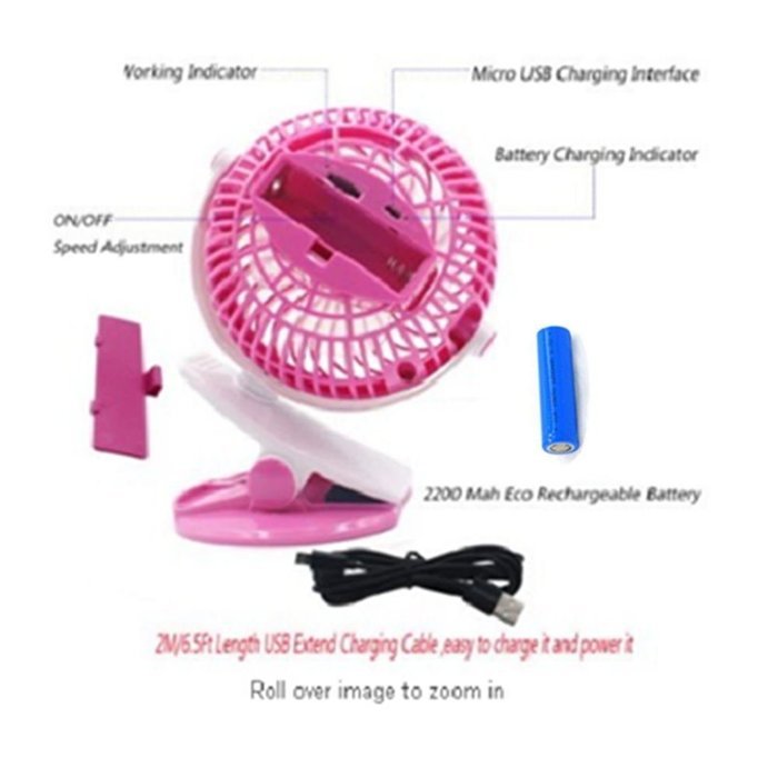 United States store Battery Operated Clip on Fan,Mini Desk Fan Portable Handheld Powered by Rechargeable Battery... N6