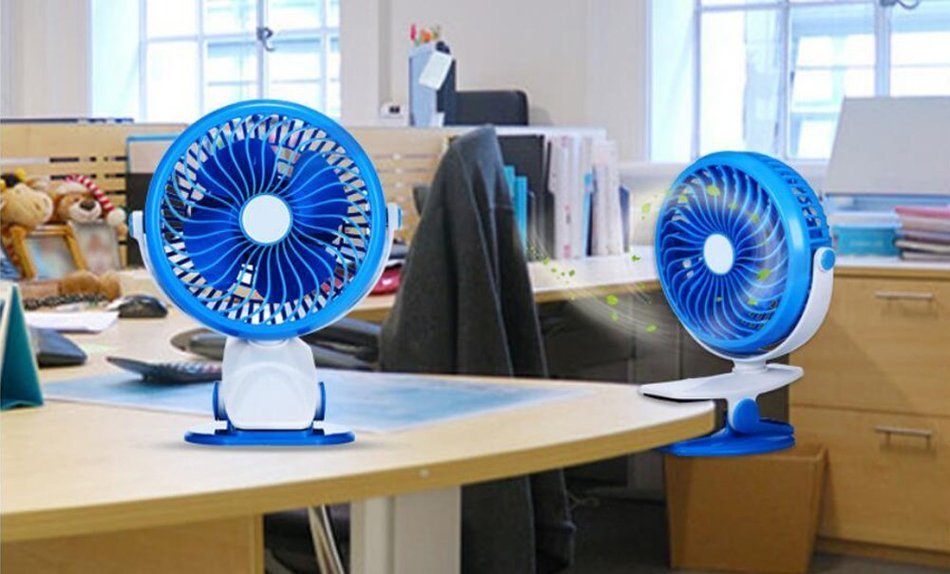 LOHOME&reg; 360 Degree Rotation Fan, Portable Mute Desktop Fan for PC Laptop Notebook Electronic Rechargeable Cooling... N14