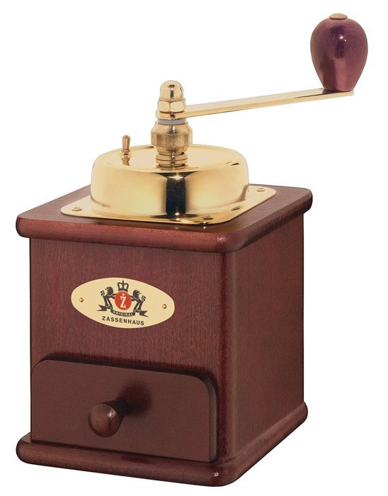 BRASILIA Coffee Mill- Mahogany Stained Beech by Zassenhaus by Kuchenprofi