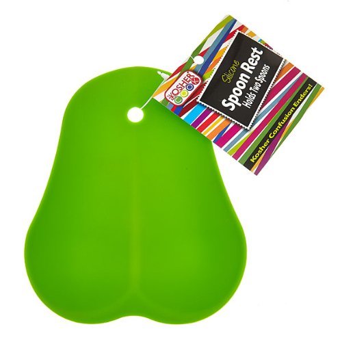 The Kosher Cook KCKH3019P Silicone Spoon Rest for Pareve, Green N2