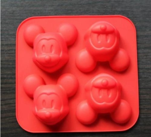 Luxbon 4 Mickey Mouse Figure Candy/Ice/Cake/Chocolate/Sugar Craft Fondant Mold/Tray Silicone Decorating Tools...