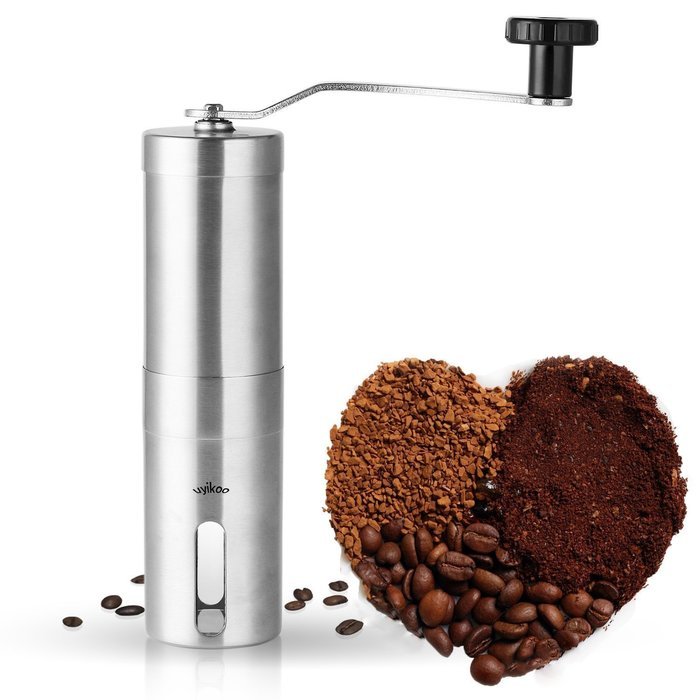 UYIKOO &reg; Manual Slim Coffee Grinder and Conical Ceramic Burr Spice Mill,Coffee Grinder, Precise Stainless Steel...